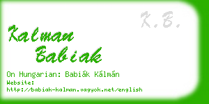 kalman babiak business card