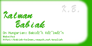 kalman babiak business card